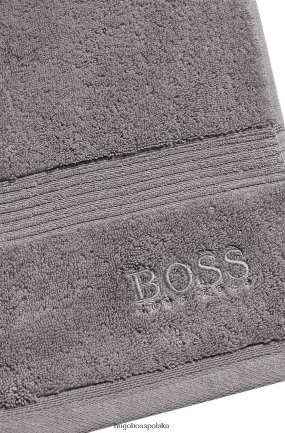 Hugo Boss Ręcznik kąpielowy hugo z bawełny egejskiej ze srebrnym logo srebro R0X0H65642