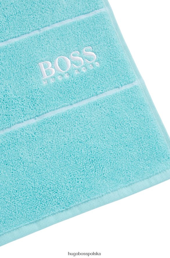 Hugo Boss Ręcznik kąpielowy hugo z egipskiej bawełny z kontrastowym logo w kolorze turkusowym turkus R0X0H65784