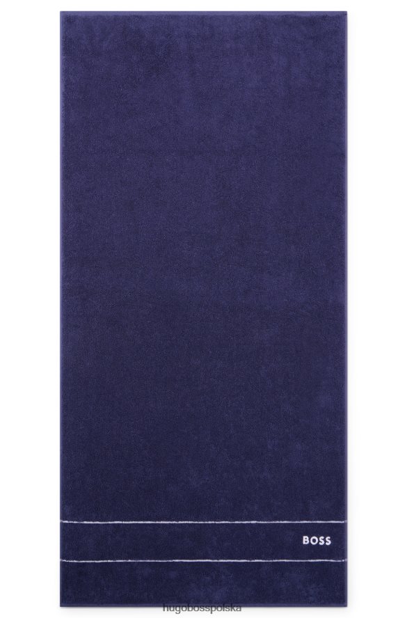 Hugo Boss Ręcznik kąpielowy z egipskiej bawełny z kontrastowym logo w kolorze ciemnoniebieskim hugo ciemny niebieski R0X0H65779