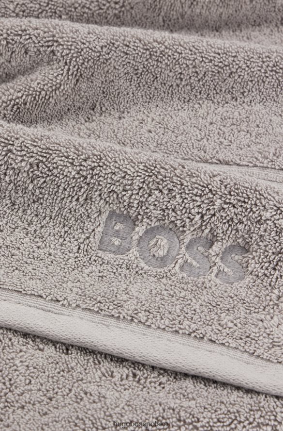 Hugo Boss Ręcznik kąpielowy z haftowanym logo, wykonany z bawełny egejskiej w kolorze hugo w kolorze srebrnym srebro R0X0H65591
