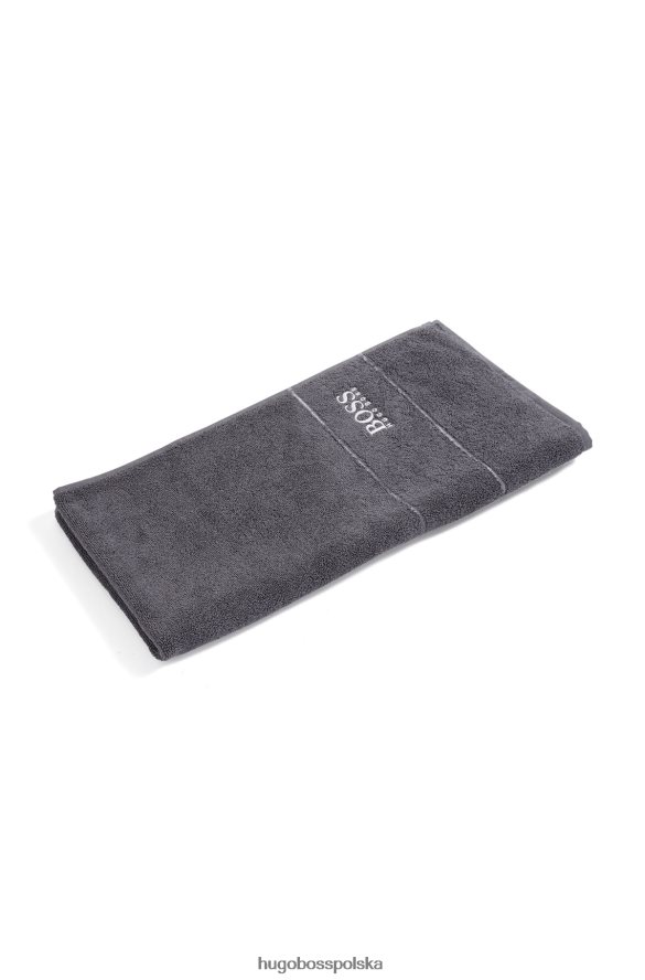 Hugo Boss Ręcznik z egipskiej bawełny z kontrastowym logo Hugo w kolorze ciemnoszarym ciemno szary R0X0H65675
