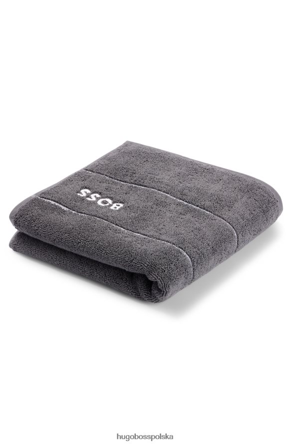 Hugo Boss Ręcznik z egipskiej bawełny z kontrastowym logo w kolorze ciemnoszarym hugo ciemno szary R0X0H65673