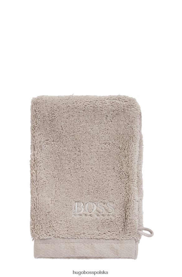 Hugo Boss Rękawica do prania logo z bawełny egejskiej w kolorze jasnobeżowym hugo jasny beż R0X0H65724