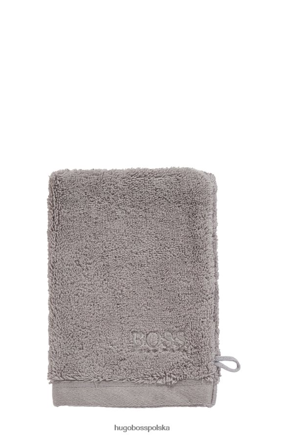 Hugo Boss Srebrna rękawica do prania z logo hugo, wykonana z bawełny egejskiej srebro R0X0H65727