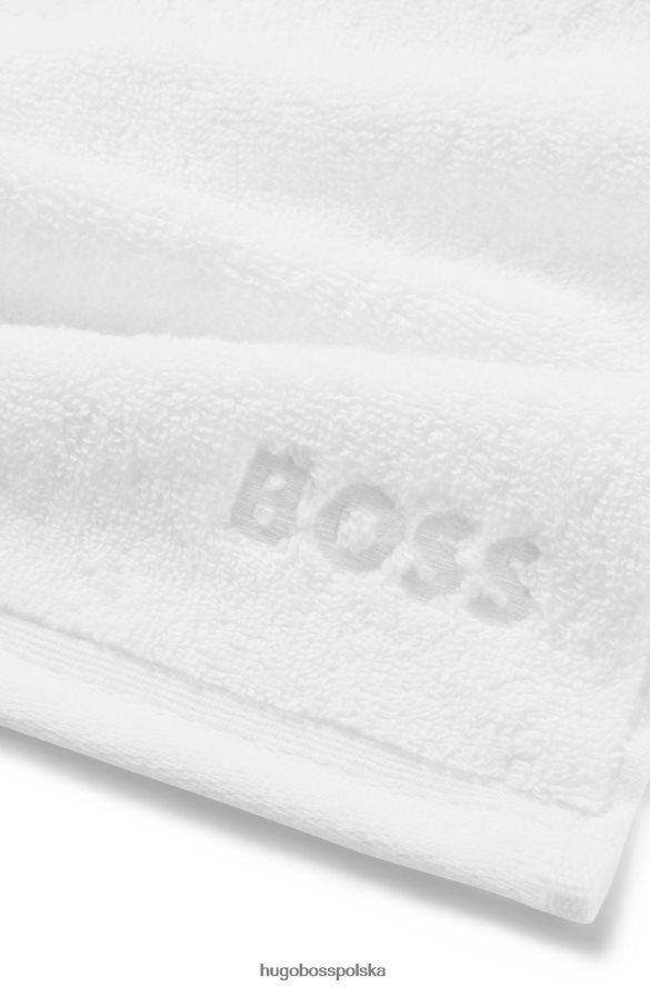 Hugo Boss biała chusteczka do twarzy z haftowanym logo hugo, wykonana z bawełny egejskiej biały R0X0H65625