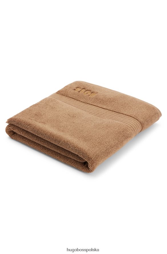 Hugo Boss brązowa mata łazienkowa z logo hugo, wykonana z bawełny egejskiej brązowy R0X0H65827