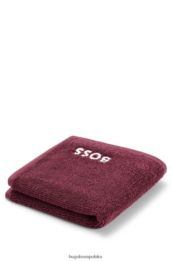 Hugo Boss chusteczka do twarzy z egipskiej bawełny z kontrastowym logo Hugo w kolorze ciemnofioletowym ciemny fiolet R0X0H65552