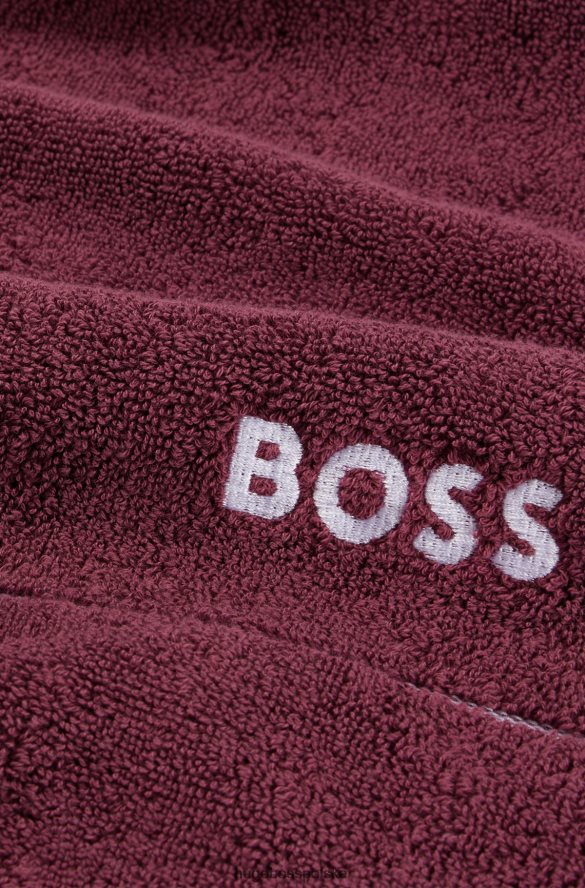 Hugo Boss ciemnofioletowa mata łazienkowa Hugo z egipskiej bawełny z kontrastowym logo ciemny fiolet R0X0H65651