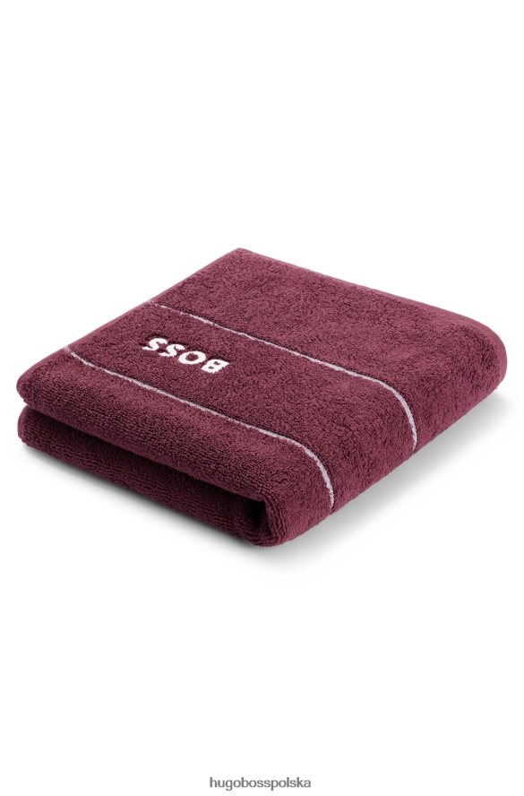 Hugo Boss ciemnofioletowy ręcznik hugo z egipskiej bawełny z kontrastowym logo ciemny fiolet R0X0H65670