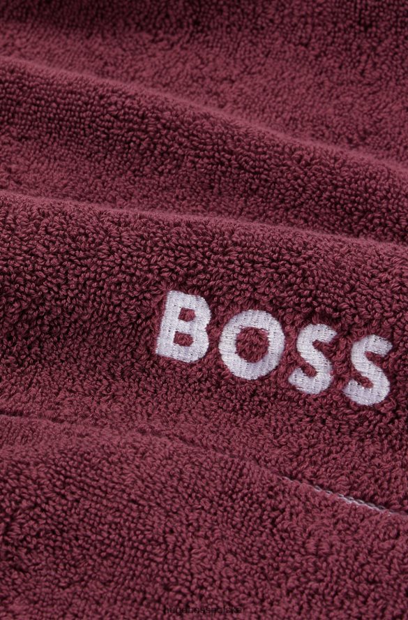 Hugo Boss ciemnofioletowy ręcznik hugo z egipskiej bawełny z kontrastowym logo ciemny fiolet R0X0H65670