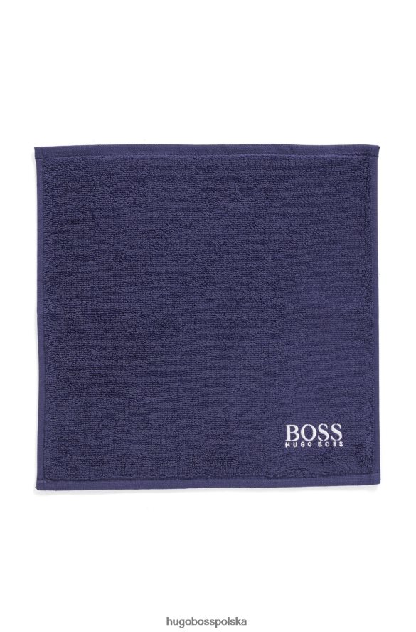 Hugo Boss ciemnoniebieska chusteczka do twarzy Hugo z egipskiej bawełny z kontrastowym logo ciemny niebieski R0X0H65559