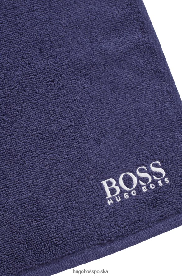 Hugo Boss ciemnoniebieska chusteczka do twarzy Hugo z egipskiej bawełny z kontrastowym logo ciemny niebieski R0X0H65559