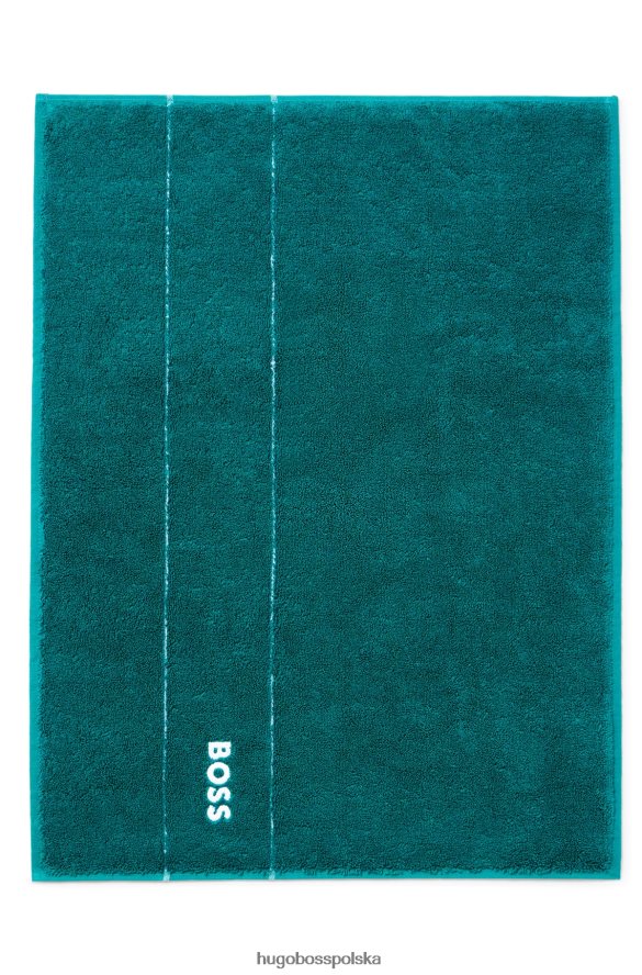 Hugo Boss ciemnozielona mata łazienkowa z egipskiej bawełny z kontrastowym logo hugo ciemnozielony R0X0H65649