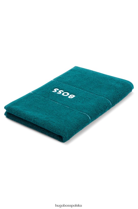 Hugo Boss ciemnozielony ręcznik dla gości Hugo z egipskiej bawełny z kontrastowym logo ciemnozielony R0X0H65475