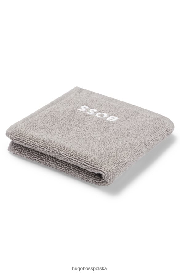 Hugo Boss hugo szara chusteczka do twarzy z egipskiej bawełny z kontrastowym logo szary R0X0H65554