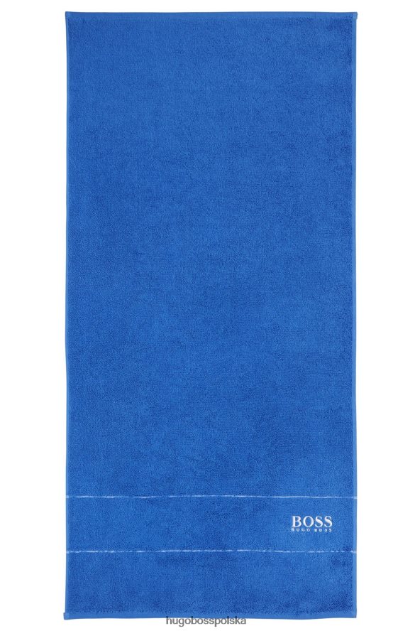 Hugo Boss niebieski ręcznik z egipskiej bawełny z kontrastowym logo hugo niebieski R0X0H65674