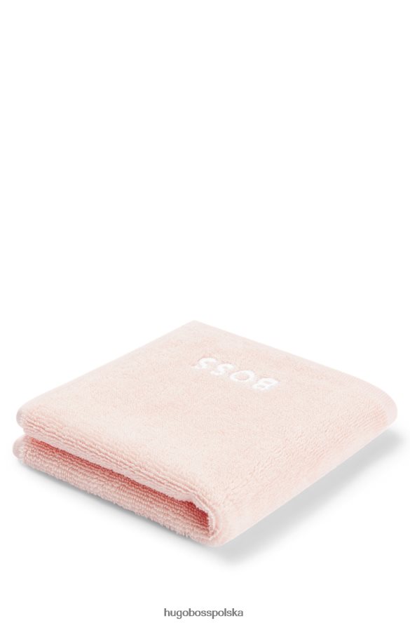Hugo Boss różowa chusteczka do twarzy z egipskiej bawełny z kontrastowym logo hugo różowy R0X0H65551