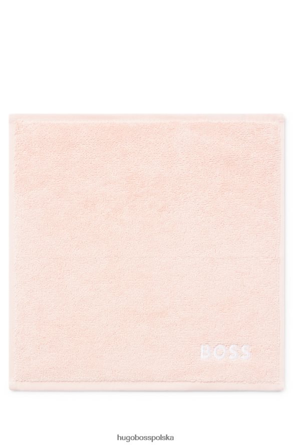 Hugo Boss różowa chusteczka do twarzy z egipskiej bawełny z kontrastowym logo hugo różowy R0X0H65551