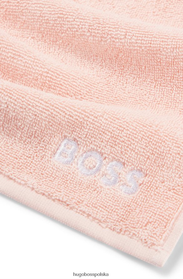 Hugo Boss różowa chusteczka do twarzy z egipskiej bawełny z kontrastowym logo hugo różowy R0X0H65551