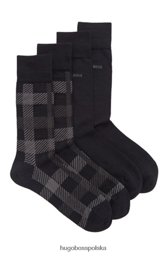Hugo Boss 2 pary skarpetek 50414696 granatowe granatowy/czarny/jasnoniebieski R0X0H6634