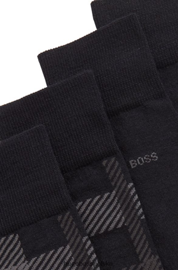 Hugo Boss 2 pary skarpetek 50414696 granatowe granatowy/czarny/jasnoniebieski R0X0H6634