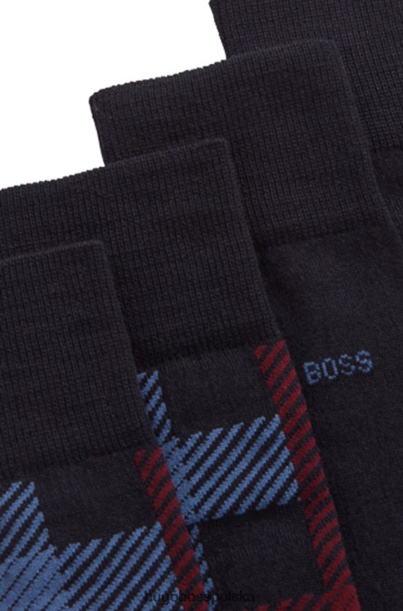 Hugo Boss 2 pary skarpetek 50414696 granatowe granatowy/czarny/jasnoniebieski R0X0H6634