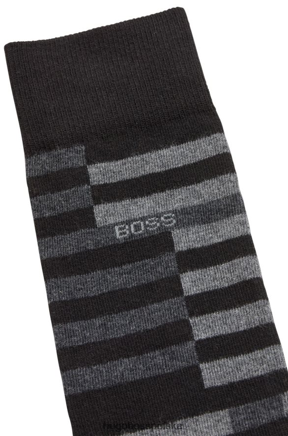 Hugo Boss 2 pary skarpetek 50467708 niebieskie niebieski/czarny/szary R0X0H6544