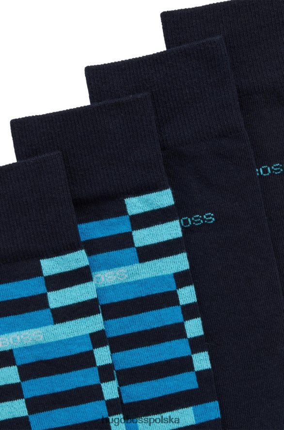 Hugo Boss 2 pary skarpetek 50467708 niebieskie niebieski/czarny/szary R0X0H6544