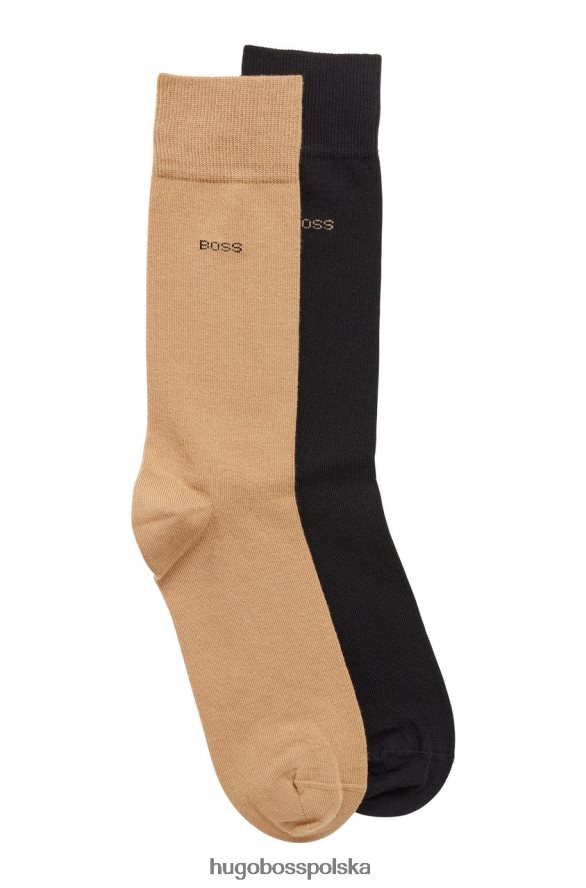 Hugo Boss 2 pary skarpetek 50467709 beżowe beżowy R0X0H6543