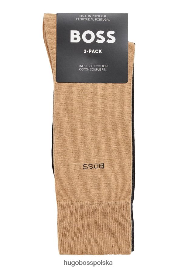 Hugo Boss 2 pary skarpetek 50467709 beżowe beżowy R0X0H6543