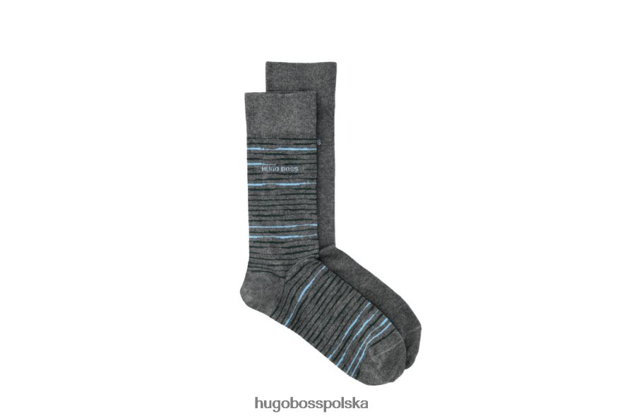 Hugo Boss 2 pary skarpetek w paski 50457783 szare szary/fioletowy/czarny/granatowy R0X0H6572