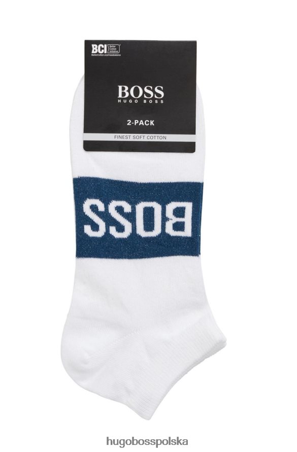 Hugo Boss 2 pary skarpetek z logo 50428744 granatowe granatowy/biały/czarny R0X0H6597