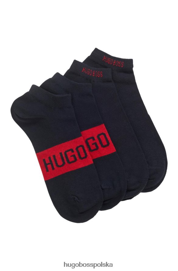 Hugo Boss 2 pary skarpetek z logo 50428744 granatowe granatowy/biały/czarny R0X0H6597
