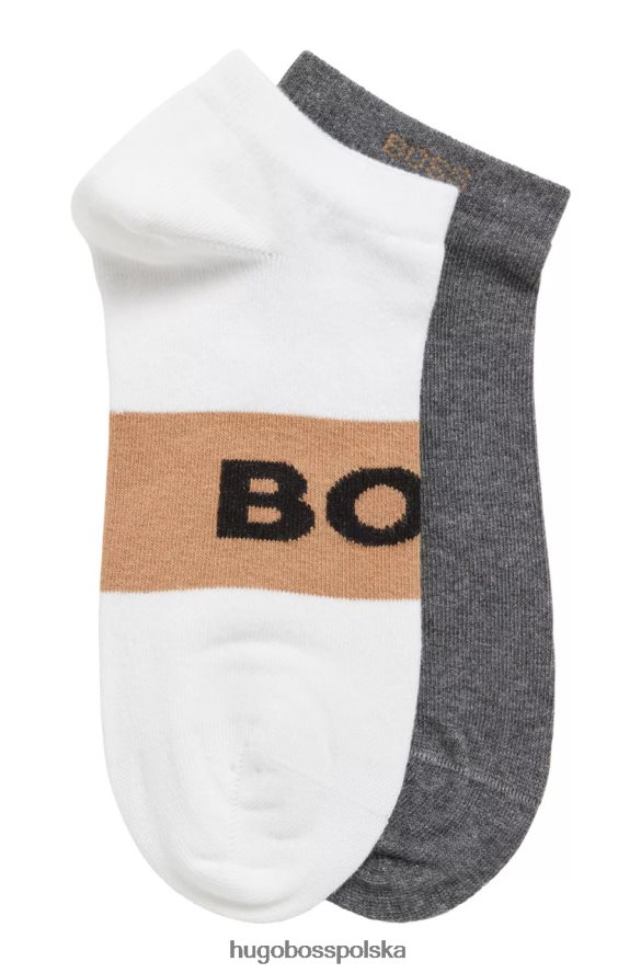 Hugo Boss 2 pary skarpetek z logo 50467747 naturalne naturalny/niebieski/dkblue/ciemnoniebieski R0X0H6545