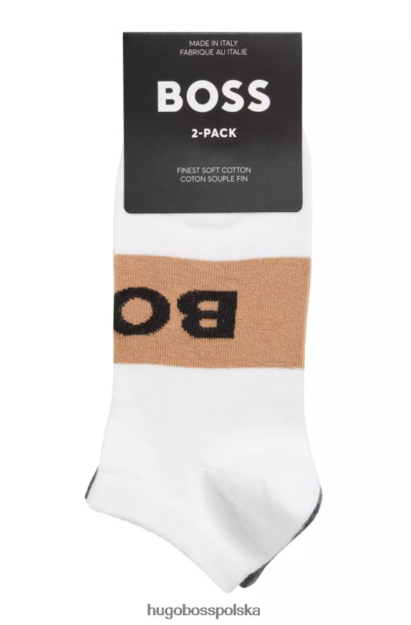 Hugo Boss 2 pary skarpetek z logo 50467747 naturalne naturalny/niebieski/dkblue/ciemnoniebieski R0X0H6545