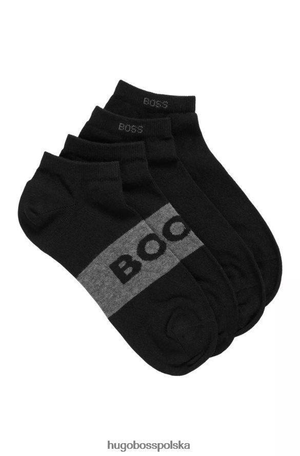 Hugo Boss 2 pary skarpetek z logo 50469720 białe biało-czarny R0X0H6512