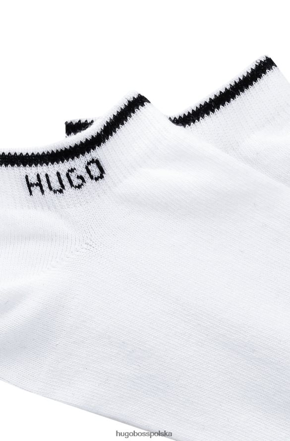 Hugo Boss Biały dwupak skarpetek do kostki hugo z mieszanki bawełny biały R0X0H63772