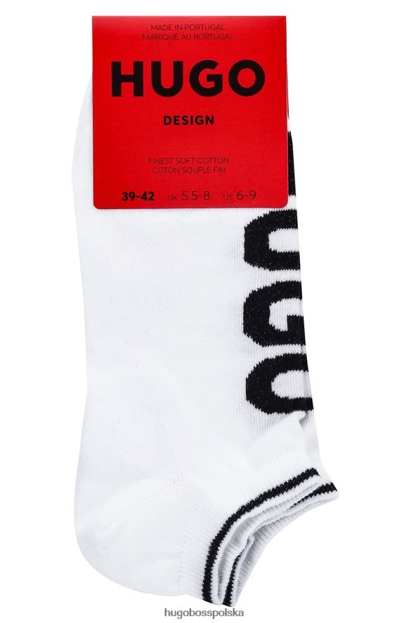 Hugo Boss Biały dwupak skarpetek do kostki hugo z mieszanki bawełny biały R0X0H63772