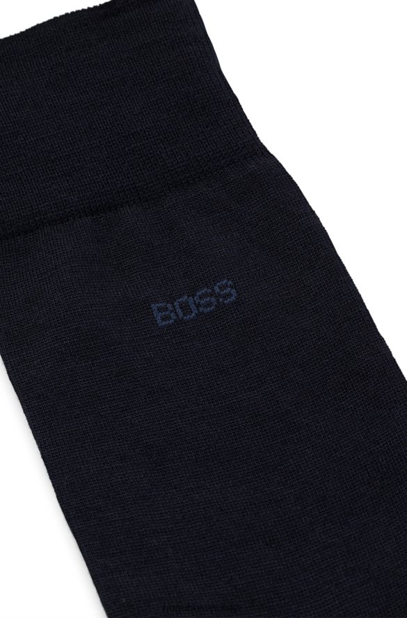 Hugo Boss Granatowe skarpetki hugo o regularnej długości z mieszanki wełny ciemny niebieski R0X0H64530