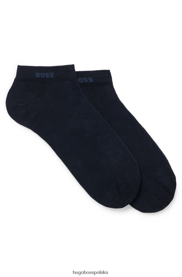 Hugo Boss Granatowy dwupak hugo skarpetek do kostek z elastycznej tkaniny ciemny niebieski R0X0H62059