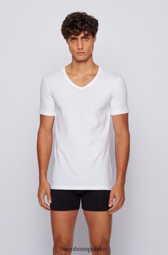 Hugo Boss Koszulka z dekoltem w kształcie litery V, 2 sztuki – 50325408 biała biało-czarny R0X0H6336