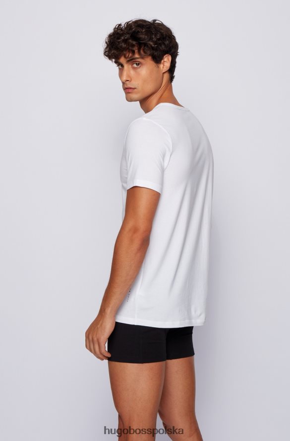 Hugo Boss Koszulka z dekoltem w kształcie litery V, 2 sztuki – 50325408 biała biało-czarny R0X0H6336