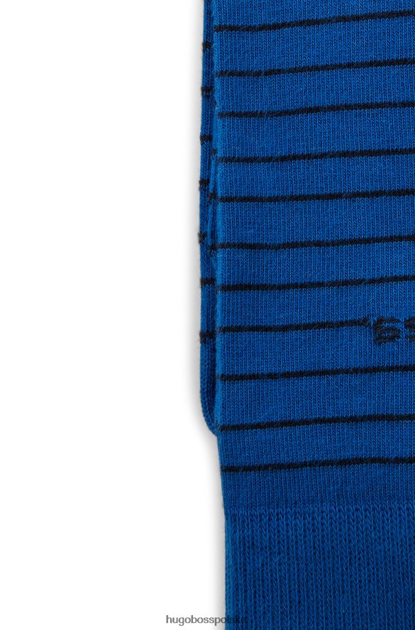 Hugo Boss Niebieski dwupak skarpetek hugo o regularnej długości z elastycznej bawełny niebieski R0X0H62916