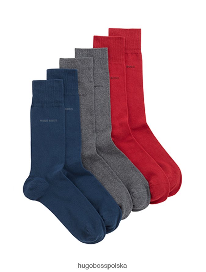 Hugo Boss Skarpetki 3 szt. 50422005 czarne czarny/granatowy/czerwony R0X0H6636