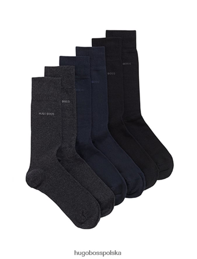 Hugo Boss Skarpetki 3 szt. 50422005 czarne czarny/granatowy/czerwony R0X0H6636