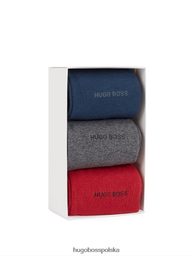 Hugo Boss Skarpetki 3 szt. 50422005 czarne czarny/granatowy/czerwony R0X0H6636