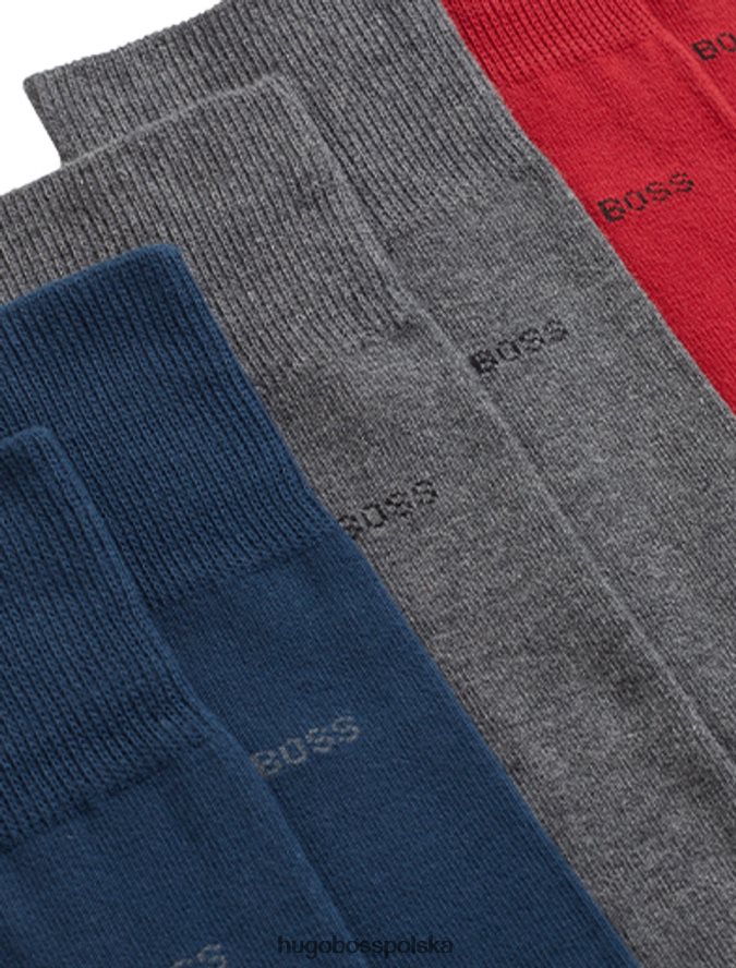 Hugo Boss Skarpetki 3 szt. 50422005 czarne czarny/granatowy/czerwony R0X0H6636