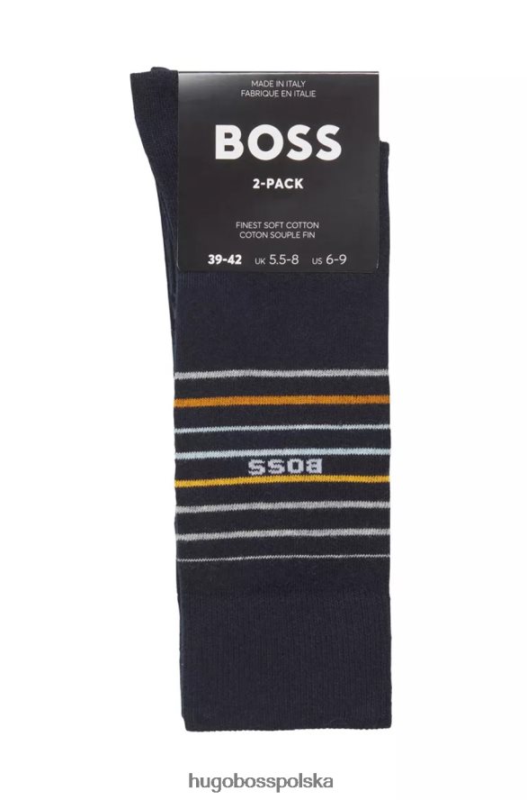 Hugo Boss Skarpetki do sukienki 2 szt. 50473157 ciemnoniebieskie ciemnoniebieski/czarny R0X0H6467