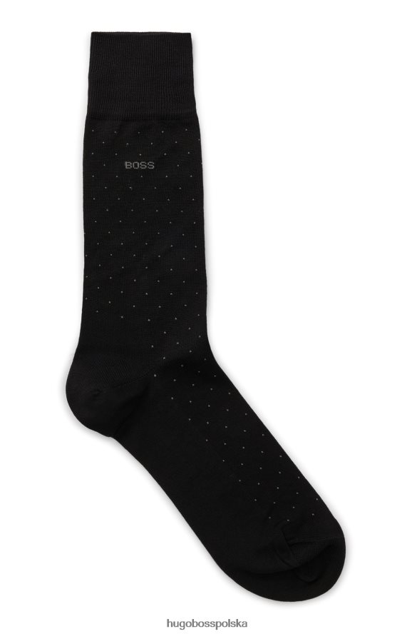 Hugo Boss Skarpetki hugo o regularnej długości z czarnej mieszanki merceryzowanej bawełny czarny R0X0H63865