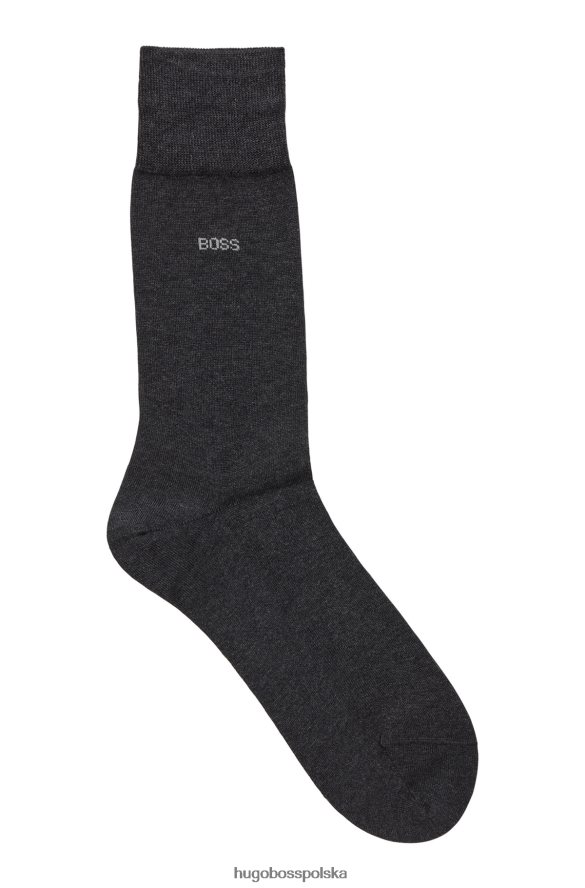Hugo Boss Skarpetki z logo o regularnej długości, wykonane z merceryzowanej egipskiej bawełny hugo w kolorze ciemnoszarym ciemno szary R0X0H62584